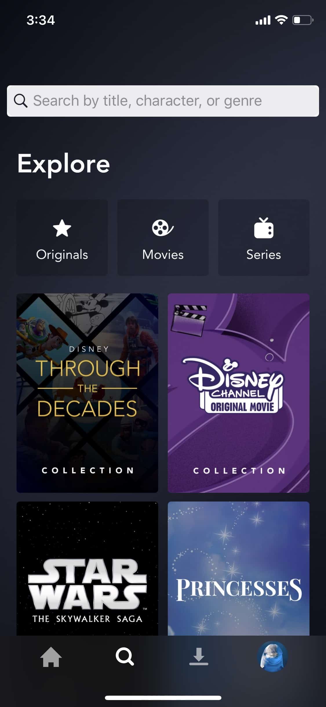 Disney+ review - iOS search