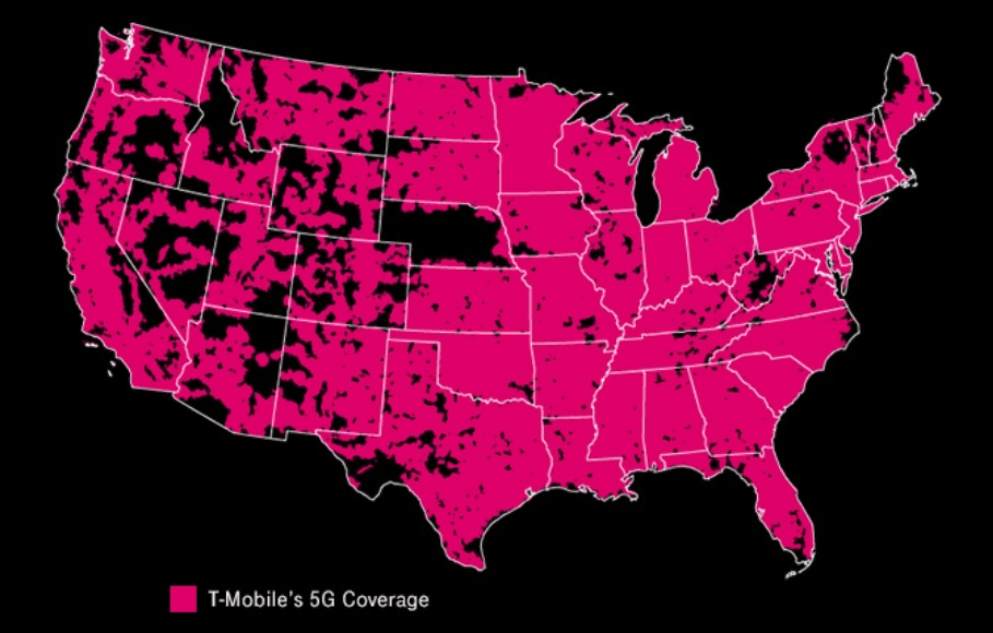T-Mobile's 5G coverage map